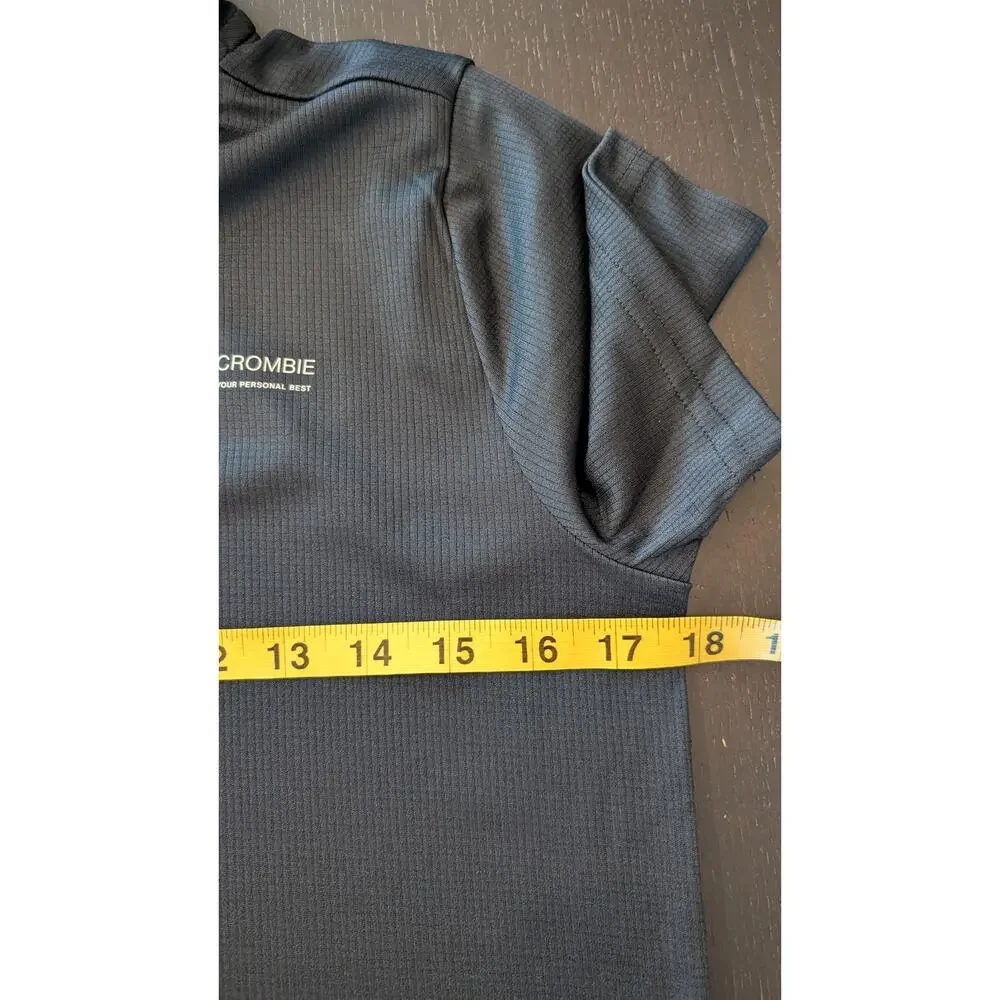 Abercrombie Kids YPB Performance Polo Shirt 13/14 Black Moisture Wicking